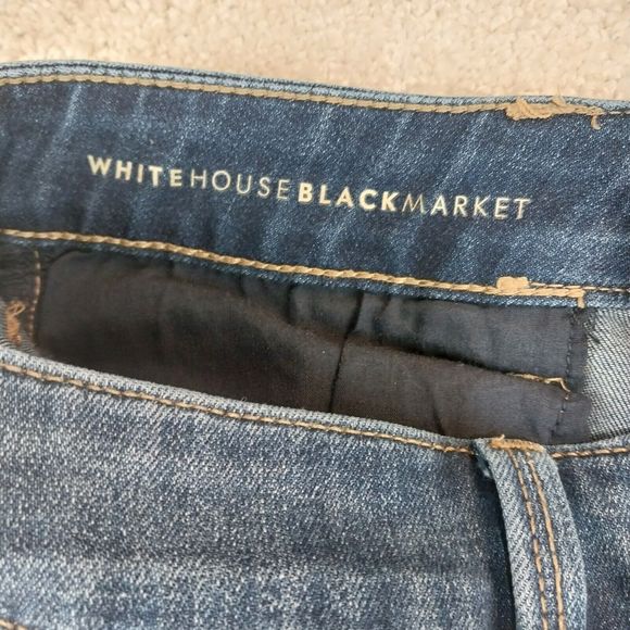 White House Black Market Womens Size 2 R The Slim Dark/Med Wash Blue Jeans - Picture 6 of 9